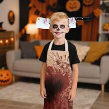 1pc Halloween Kids Apron With Design For Haunted House Costume, Realistic Horror Character Cosplay Accessory, Suitable For Party - Multicolor - View 8