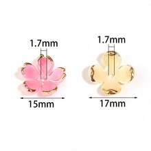 100pcs Acrylic Gold Foil Edge Gradient Petal Flower Spacer, Vintage 4-Petal Flower Bead Cap, DIY Hair Stick Headpiece Pendant Accessory For Jewelry Making - Flower Holder - View 4