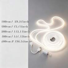 1pc Neon LED Light Strip, USB Powered, Hand Sweep Control Switch, Motion Sensor, Cuttable, Flexible Ambient Light, Suitable For Halloween, Christmas, Birthday Party, Bedroom, Living Room, Stage Background Decoration And Arrangement - Multicolor - View 10