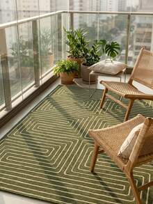 1pc Nordic Modern Minimalist Geometric Circular Line Design - Soft Faux Cashmere Area Rug, Bathroom, Kitchen, Entryway, Hallway, Bedside, Living Room, Bedroom, All Season Machine Washable Large Size Floor Mat, Aesthetic Home Decor - Multicolor - View 2