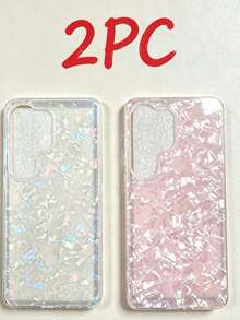 1 New Pink Shell Pattern Phone Case + 1 New Iridescent Shell Pattern Phone Case - Multicolor - View 11