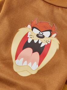 LOONEY TUNES X PETSIN 1件恶魔脸印花宠物无帽棕色秋冬加厚保暖宠物服 - 彩色 - 查看 6