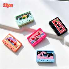 5/10/15pcs Cute Realistic Tape Fridge Magnets, Resin Material, Vintage Music Lover Gift, Colorful Tape Shaped Fridge Decoration Magnets, Home Decor - Multi-color - View 10