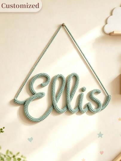 Custom Knitted Name Signs, Personalized Wire Name Wall Art, Room Wall Decor, Custom Name Plaques, Personalized Home Gifts