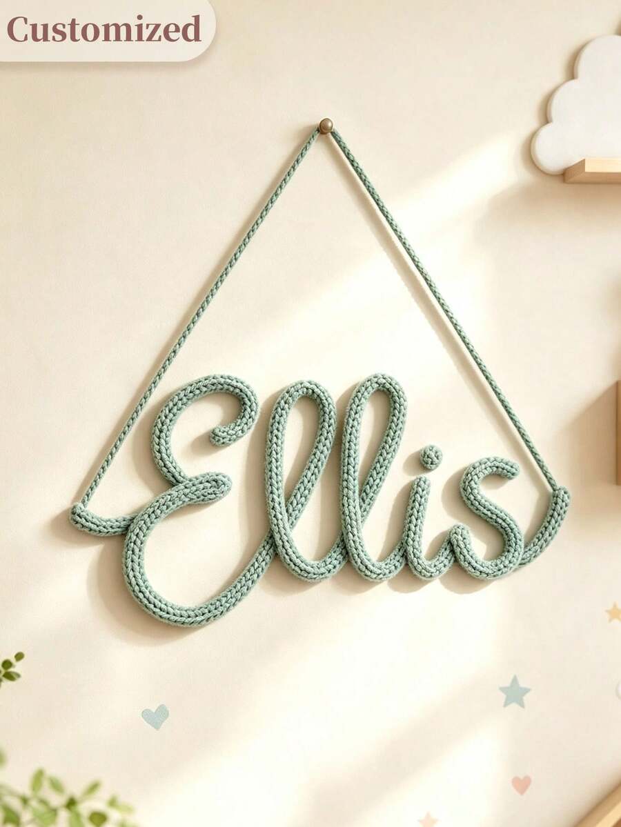 Custom Knitted Name Signs, Personalized Wire Name Wall Art, Room Wall Decor, Custom Name Plaques, Personalized Home Gifts