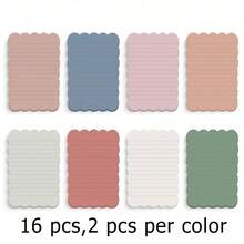 4/6/8 Paket Kertas Tempel Warna-warni Bergelombang 4"X6" - Bantalan Memo Perekat Diri Garis Retro Lucu untuk Sekolah, Kantor, Rumah, Perlengkapan Alat Tulis Penting - 4"x6" - View 16