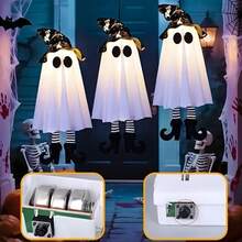 1pc Halloween Wizard Ghost LED Light, Button Battery Powered (Battery Included), Scary Flashing Hanging Decoration, Holiday Party Atmosphere Decor, Suitable For Gifts - Multicolor - View 8