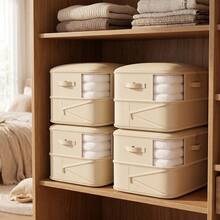 4x Large Collapsible Clothes Storage Bags With Zips, Bedding & Blanket Storage Organisers For Bedroom Wardrobe - Champagne - View 9