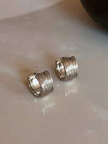 1 Pair Casual Minimalist Brushed Wide Rim Copper Ear Cuffs Suitable For Women's Daily Commute Wear - Coffee Gold - View 1