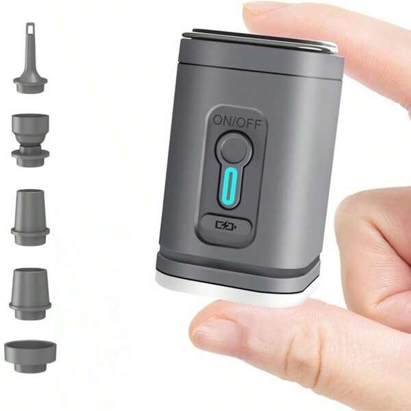 2-In-1 Portable Mini Electric Air Pump, Rechargeable Inflator/Deflator Pump With LED Emergency Light, Fast Inflation And Deflation, Suitable For Air Mattress, Pool Float, Balloons, Vacuum Storage Bags