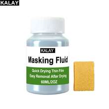 KALAY 60ml Blue/White Watercolor Masking Fluid, Liquid Masking For Watercolor Painting With Silicone Pen And Brush, Quick Dry Peelable Art Tool For Painting, Modeling, - Concealer - View 12