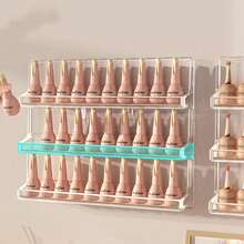 1PC Transparent PET Material Multi-Layer Large Capacity Wall-Mounted Nail Polish Display Rack, Sturdy And Durable, For Nail Salon And Beauty Studio, Organized Display For Easy Color Selection And Enhanced Tidiness - Multicolor - View 3