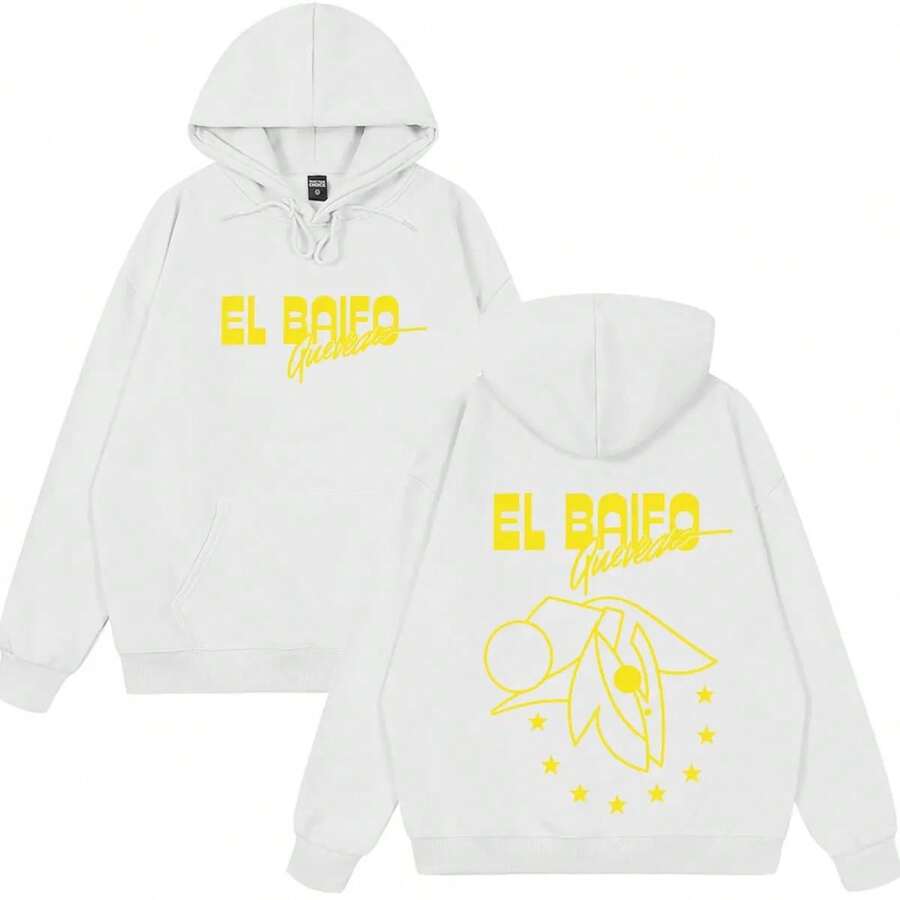 QUEVEDO EL BAIFO Album 2026 Tour Print Hoodie für Männer und Frauen, Modischer Pullover, Winter, Lässig, Locker, Hochwertig, Hip-Hop-Sweatshirt - Weiss - Übersicht 1