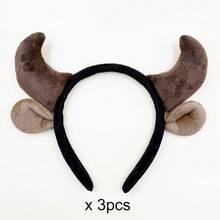 1pc Plush Red Devil Horn & Cow Ear Headband, Halloween Cosplay Costume Hair Accessory, Party Holiday Photo Prop - View 11