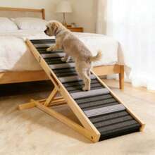 Upgraded Dog Ramp For Couch, Small Dog Ramp For Sofa, 6 Adjustable Height From 14'' To 25", Portable Stable Pet Steps With Non-Slip Pad, Pet Ramps Use For Sofa Couch Stairs - Natural Wood - View 10