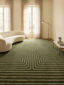 1pc Nordic Modern Minimalist Geometric Circular Line Design - Soft Faux Cashmere Area Rug, Bathroom, Kitchen, Entryway, Hallway, Bedside, Living Room, Bedroom, All Season Machine Washable Large Size Floor Mat, Aesthetic Home Decor - Multicolor - View 4