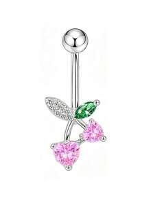 Cute Cherry Belly Button Rings For Women Dangly Belly Piercing Jewelry Navel Ring Pearl Heart Dangle Belly Button Piercings Daily Gift Party - Belly Button Ring - View 17