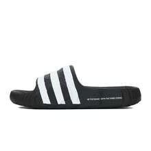 Adidas Three-Leaf Clover Men's And Women's Summer New Comfortable Sports Casual Three-Stripe Slide Sandals Beach Slippers - Black and White - View 6