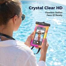 TOPK E09 Waterproof Phone Pouch, Universal Touchscreen Dry Bag With Adjustable Lanyard, Fits 4–7 Inch Smartphones For Swimming, Beach, Kayaking, Snorkeling And Outdoor Activities - Multicolor Tie-dye - View 6