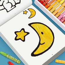 1pc 3-6 Years Old Children Coloring Book, Preschool Early Learning Tool, Inspires Imagination And Exercises Hand Stability, Thick Line Simple Cartoon Design, Suitable For Parent-Child Painting Time, Perfect Baby Birthday Gift, Sailboat, Red Apple - Multicolor - View 4