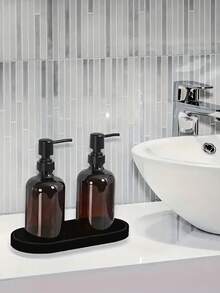 1pc/2Pcs Bathroom Vanity Tray, 9.8" X 4.3" Oval Silicone Soap Dispenser Trays, Shatterproof Kitchen Sink Organizer For Soaps Keys Candle Trinket - Multicolor - View 7