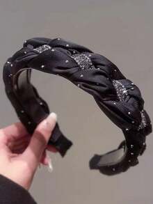 2/1pc Exquisite Rhinestone Headband, Versatile High-End Outdoor Headpiece For Women, Elegant High Crown Hair Accessory, Essential For Face Washing, Women's Hairstyle Accessory - Multicolor - View 8