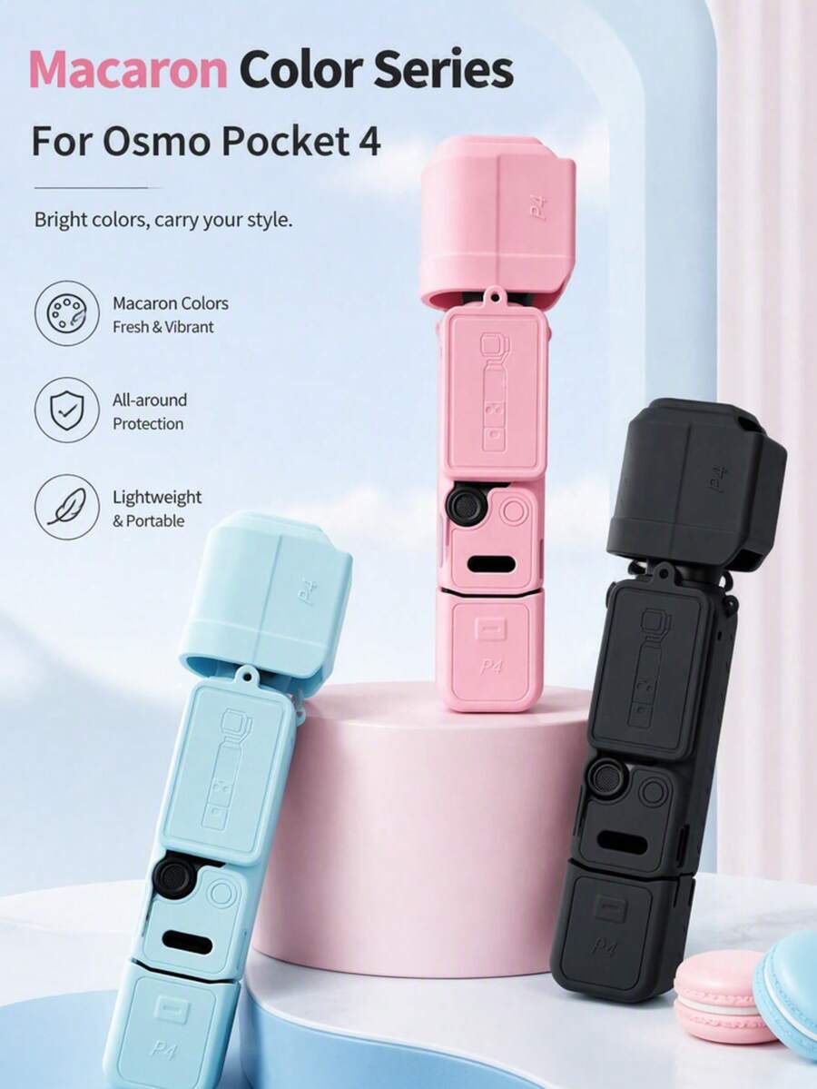 適用於 Osmo Pocket 4 機身的矽膠保護殼,雲台蓋、鏡頭保護膜,防刮防撞保護套,柔軟矽膠防護,防塵相機外殼配件 - 查看 1