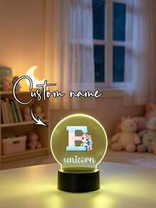 1pc Personalized Customized Children's Name Pattern LED Night Light. Decorative Light Designed For Children's Room, Suitable As Birthday Gift, Children's Day Gift, Friend Gift, Family And Relative Gift, Back To School Gift, Graduation Gift And Valentine's Day Gift. Back To School Gift - Multicolor - View 6