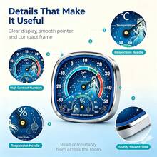 12 Zodiac Signs Home Mechanical Thermometer & Hygrometer, Battery-Free Dual Scale Temperature & Humidity Meter, High Sensitivity Indoor Universal Monitoring Gauge - A - View 12