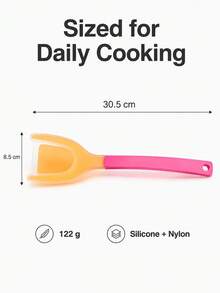 1pc 2-In-1 Silicone Food Tongs Spatula, Suitable For Non-Stick Pans, Flexible Flipping Tongs, Can Grip Steak, Eggs, Pancakes, Kitchen Cooking Tool, Summer Home Kitchen Helper - Multicolor - View 3