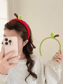 2pcs Apple Headband Cute Adorable Hairband For Washing Face Women Creative Cartoon Girl Photo Prop Hair Accessory Hair Clip - Multicolor - View 3