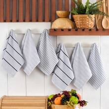 Yonca Set Of 6 Hand And Face Towels 30x50cm | Kitchen Towel | Cotton - Grey - View 3