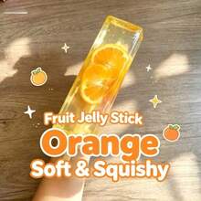 1pc New Realistic Fruit Jelly Strip Squishies Toys, Stress Relief Squeeze Toy Banana Series, Super Cute Realistic Strawberry Flavor Oversized Jelly Stress Relief Toy, Suitable As Party Favors, Party Gifts, Fun Stress Relief Item - Multicolor - View 4