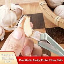 Multifunctional Stainless Steel Garlic Peeling Clip Portable Pig Hair Remover Tweezers Household Commercial Kitchen Tool Garlic Stripper Accessory For Restaurant Daily Cooking - 420 Garlic Peeler With Nails [Unpackaged] - View 1