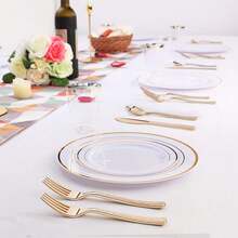 20pcs Gold Fork & Spoon Cutlery Set, Reusable Gold Utensil Set, Kitchen & Restaurant Tableware Set, Perfect For Birthday, Party, Picnic, Mother's Day And Easter - Gold - View 5