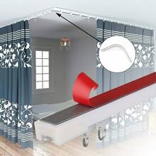 Adhesive Curtain Track For Smooth Ceiling Or Wall - Ceiling Curtain Track, Curtain Rod, Ceiling And Wall Installation, Window, Shower Curtain, RV, Dorm, Adhesive Curtain Rod (Non-Flexible), Length Can Be Spliced And Cut - 1PC - View 5