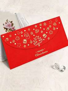 10/5/3pcs Christmas Red Envelopes, Gold Foil Design Christmas Cash Envelopes, Gift Envelopes, Merry Christmas Decoration, Gold Foil Design Party, New Year, Red Envelopes, For Chinese New Year Decoration, Giving Red Envelopes And Unique Collectibles - Christmas Edition - View 5