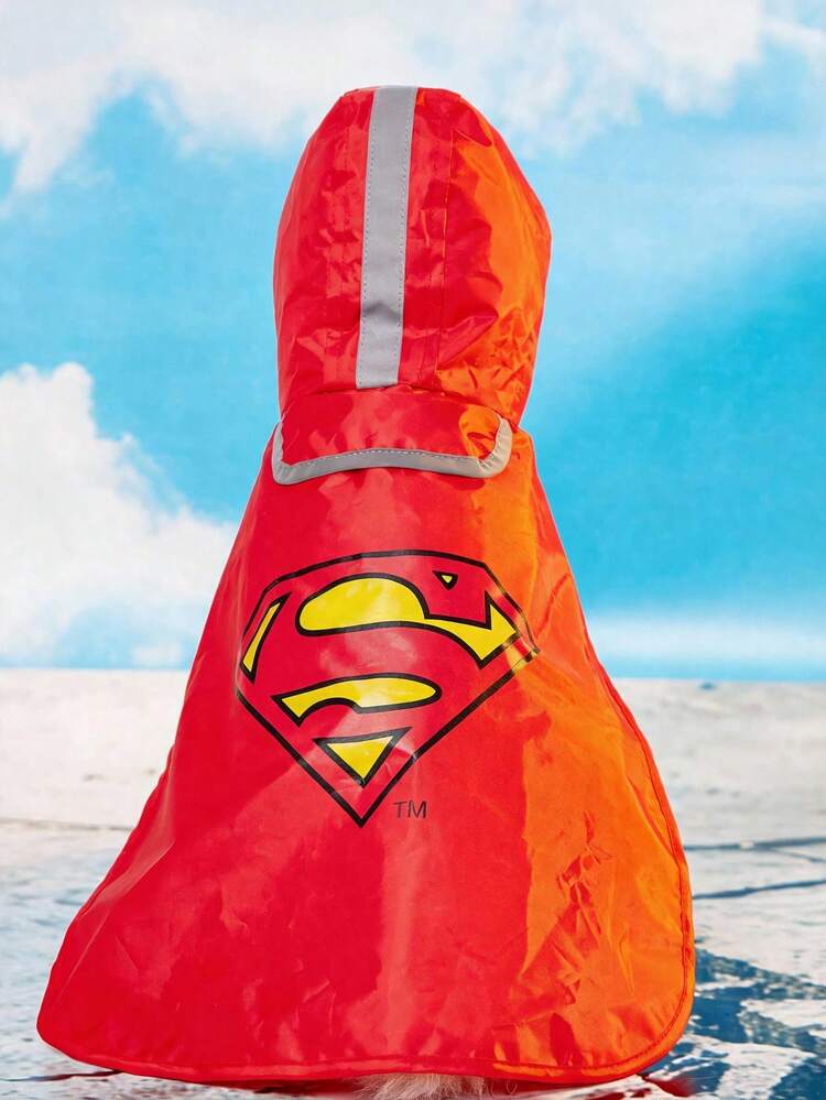SUPERMAN X PETSIN 1 件红色连帽狗狗雨披，宠物户外雨衣 - 紅色 - 查看 11