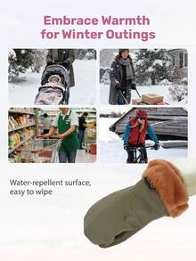 Magnetic Stroller Handle Mitts, Winter Stroller Warm Gloves, Suitable For Parents Outdoor Walks, Easily Installable On Most Stroller Handles - Multicolor - View 6