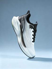 Men's Athletic Shoes, Breathable Fabric Upper And EVA Anti-Slip Sole, Fashionable Versatile Running Shoes, Suitable For All Seasons. - White and Black - View 9