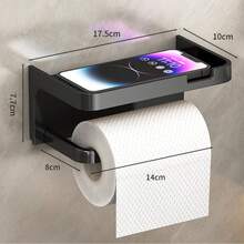 Giá treo giấy vệ sinh không cần khoan, kệ hộp đựng giấy vệ sinh gắn tường cho phòng tắm gia đình, giá lưu trữ cuộn giấy và điện thoại - Nhiều màu - Xem 7