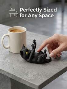 1pc Black Cat Phone Holder (Lying Position), Cute Cat Design, Suitable As Decorative Accessory For Office, Bedroom And Dining Table, Exquisite Ornament, Perfect Gift For Friends - Multiple Styles - View 6