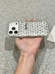 Casing Ponsel Motif Bintang Hitam Lucu dengan Tekstur Mengkilap dan Berlian, Kompatibel dengan iPhone 17 Pro Max 17 Pro 16 Pro 16 Pro Max 15 Pro Max 15 Pro 14 Pro Max 14 Pro 13 Pro Max 13 Pro 12 11 Y2K Cantik dengan Payet Berkilau dan Pelindung Anti Jatuh - Perak - View 6