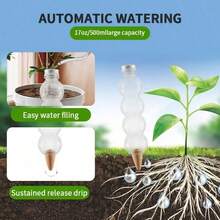 1/2/5 cái thiết bị tưới cây tự động dung tích lớn mới, bóng nước tự hấp thụ trong suốt với đầu đất sét, phù hợp làm nút tưới nhỏ giọt chậm cho cây trồng trong chậu, dụng cụ tưới cây rảnh tay cho gia đình và làm vườn - Nhiều kiểu dáng - Xem 10