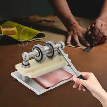 HaroldDol Leather Cutting Machine, Embossing Plate Manual Die Cutter, Leather Embossing Machine, Dual Guide Shafts Die Cut Machine For Various Of Materials, 6.1in Max. Material Feed Width[Ideal Daily Accessory] - Default@YSVITX-000100 - View 2