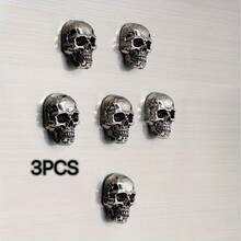 3pcs/Set Halloween Skull Funny Fridge Magnets, Halloween Decoration, These Exquisite Fridge Magnets Are Great Creative Gifts, Can Be Used To Decorate Kitchen, Whiteboard, Locker, Refrigerator, Also Suitable For Home Decor. - Style 1 - View 9