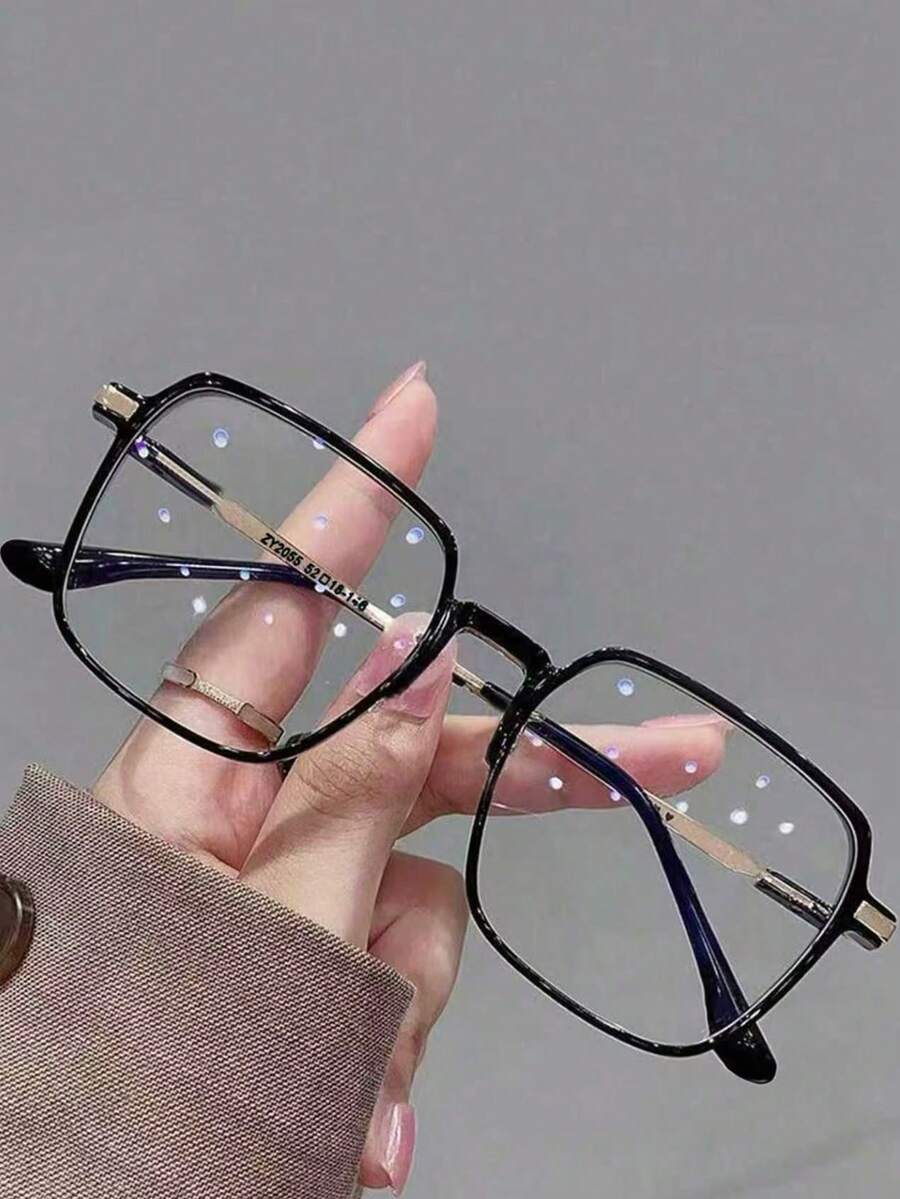 1pc [4Colors]Women Men Oversized Optical Frame Protection Ultra Light Glasses Office Computer Goggles Clear Glasses Accessories Suitable For Daily Use