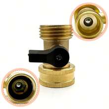 2 Pack Brass Garden Hose Shut-Off Valves, Heavy Duty One-Way Ball Valve, GHT 3/4" Threaded Connection, Includes Extra Washers, Leak-Proof Adapter, Suitable For Lawn Care, Gardening And Car Washing, Pure Brass Construction - Type a - View 5