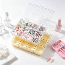 1pc 12-Grid Small Compartment Nail Art Rhinestone & Pearl Storage Box, Mini False Nail Tip Storage Tray, Multi-Grid Nail Drill Bit Storage Box, Mini Jewelry Ring Display Box - Multicolor - View 6