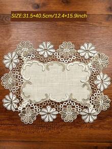 ABEST6522 Home&Living store 聚酯亞麻布料精緻刺繡水溶性鏤空蕾絲廚房餐桌櫥櫃桌巾餐墊家居裝飾家庭聚會節日裝飾派對婚禮裝飾系列 1件裝 - 彩色 - 查看 5